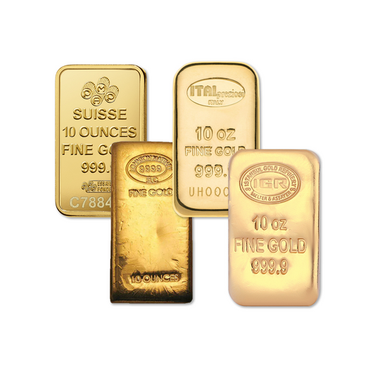 10 oz Gold Bar - Brand Varies .9999