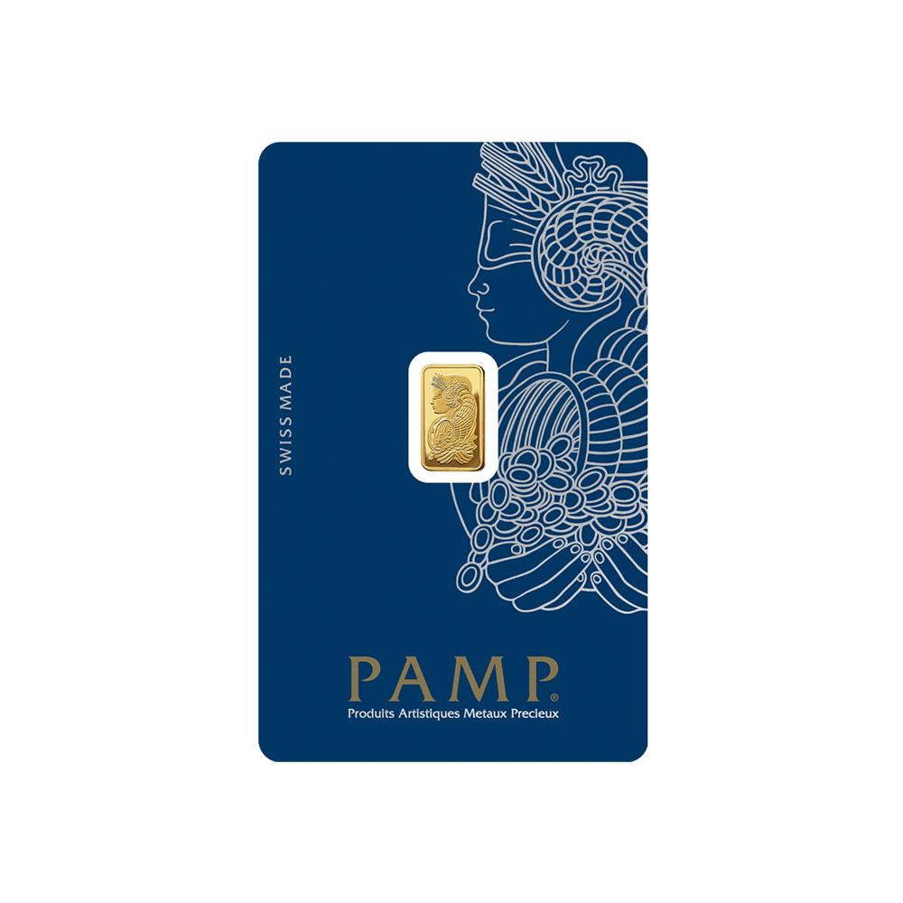 1 gram Gold Bar - PAMP Fortuna (Carded)