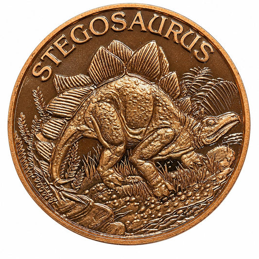 1oz Copper Round - STEGOSAURUS