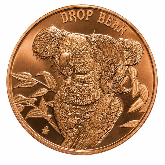 1oz Copper Round - Drop Bear - Cryptid Creatures