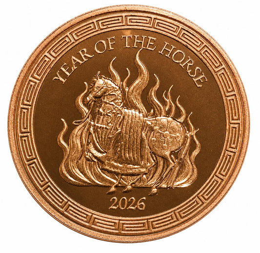1oz Copper Round - 2026 Year of the Horse