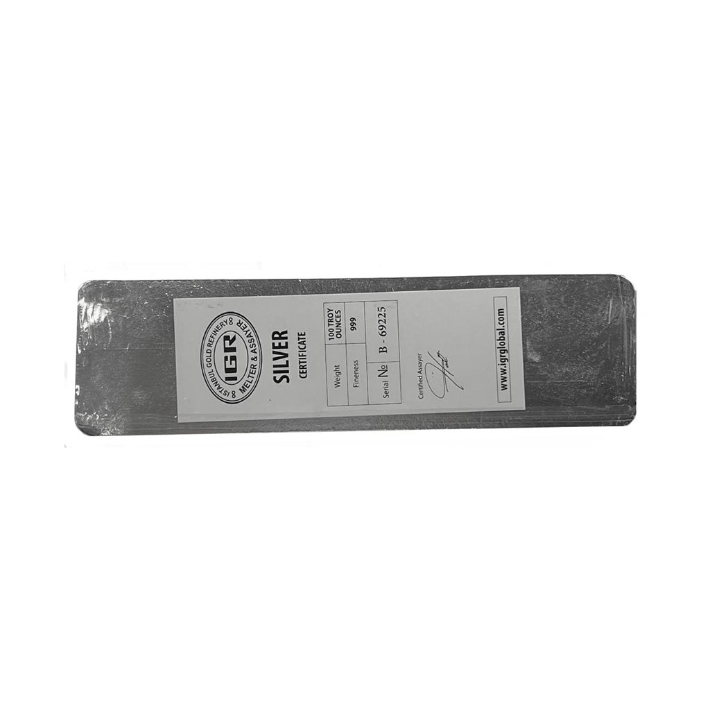 100oz IGR Silver Bar - Instanbul Gold Refinery