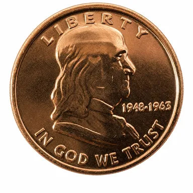 1oz Copper Round - Franklin Design
