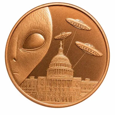 1oz Copper Round - Aliens & UFO's at the White House