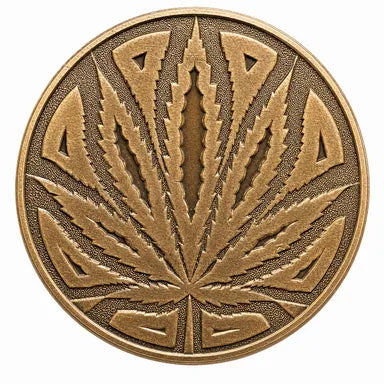 1oz Copper Round - Cannabis Design