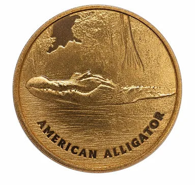 1oz Copper Round - American Alligator Design