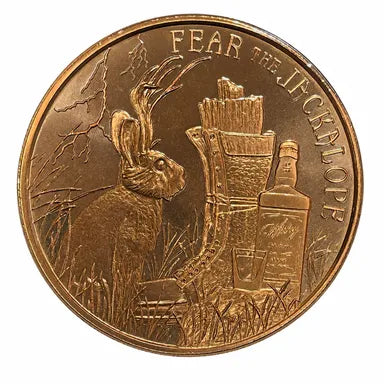 1oz Copper Round FEAR the JACKALOPE - Cryptid Creatures