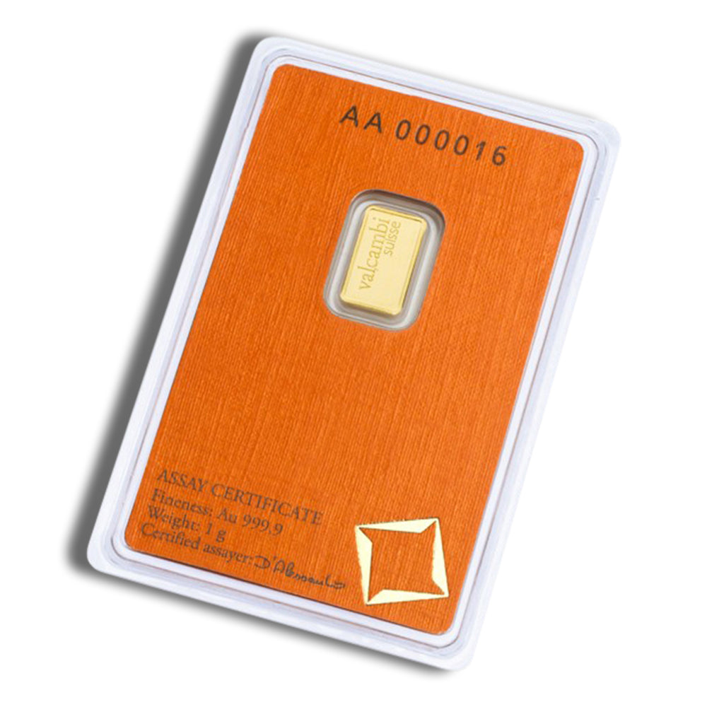 1 gram Gold Bar - Valcambi (Carded)