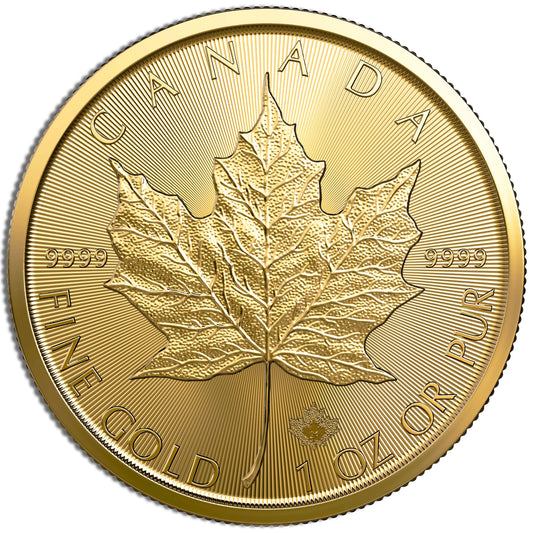 one ounce of Canadian Gold Maple leaf coin uncirculated BU condition